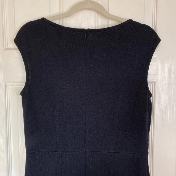 ST JOHN Collection Black Sheath Dress Santana Knit Size 8 Medium Professional - Picture 8 of 10